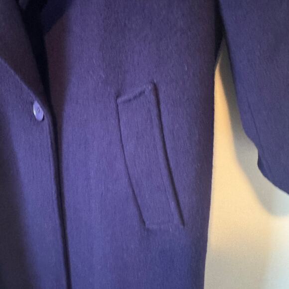 EUC VTG 80s Billi Billycoat Purple Wool Blend Long Overcoat Power Dressing Coat - Picture 8 of 12